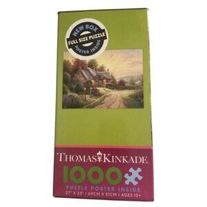 Thomas Kinkade 1000-Piece Puzzle With Poster 27x20" Ages 12+ Cozy Cottage Design